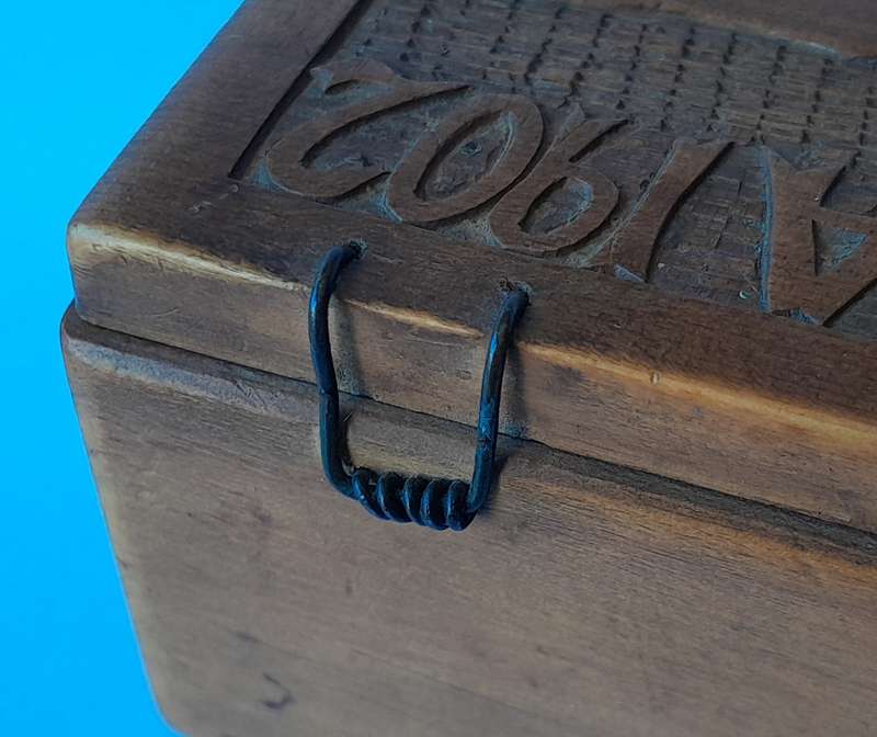 Boer War 1902 Bermuda POW Hand Carved Box.  11.3 x 5.7 x 4.6cm.