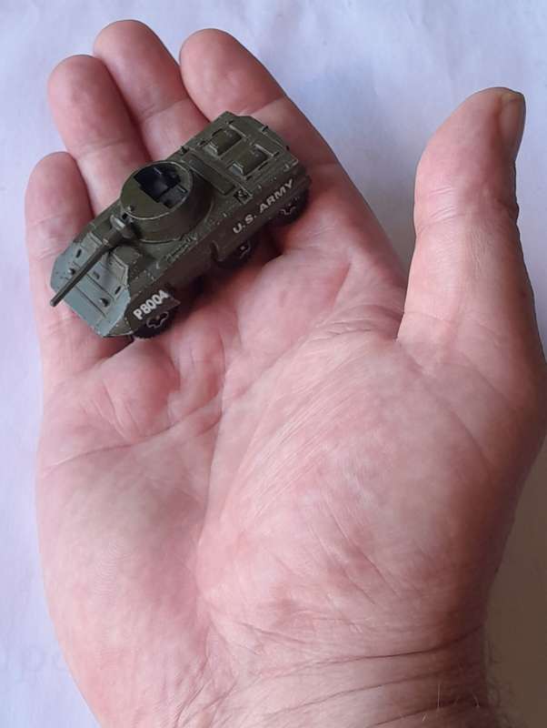1970's Playart Die Cast US Army M8 Armoured Car. 6.5cm.
