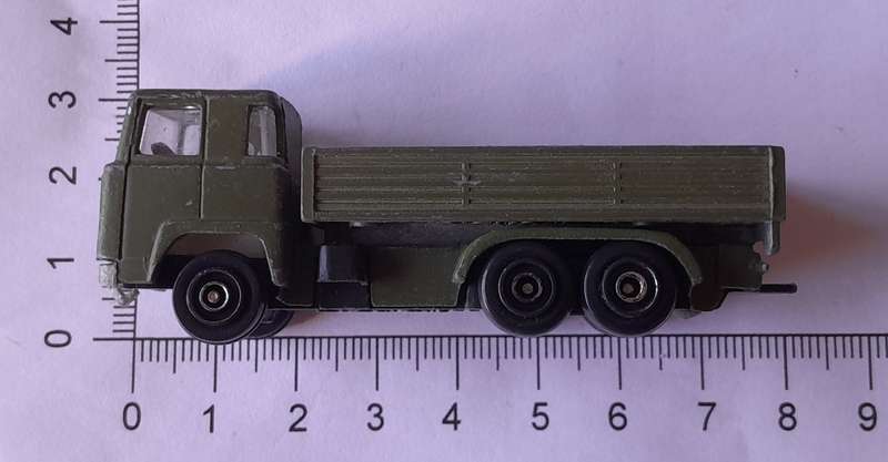 1970's Playart Die Cast Army Flatbed Truck. 7.2cm.