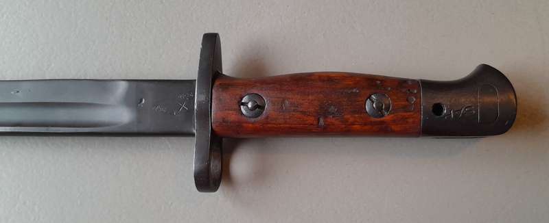South African Police Pattern 1907 Parkerized Bayonet With Scabbard.