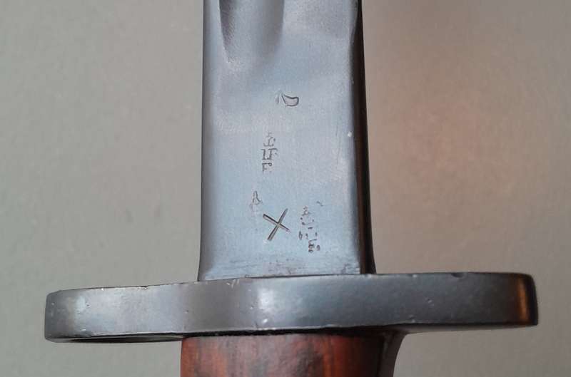 South African Police Pattern 1907 Parkerized Bayonet With Scabbard.
