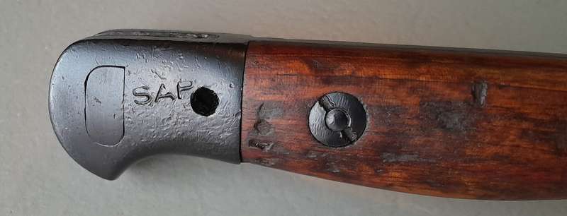 South African Police Pattern 1907 Parkerized Bayonet With Scabbard.