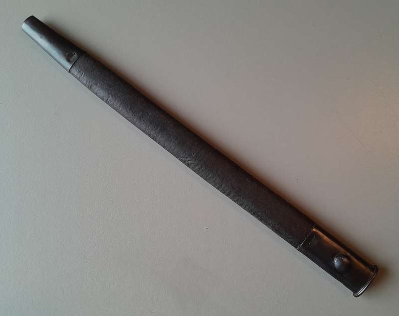 South African Police Pattern 1907 Parkerized Bayonet With Scabbard.