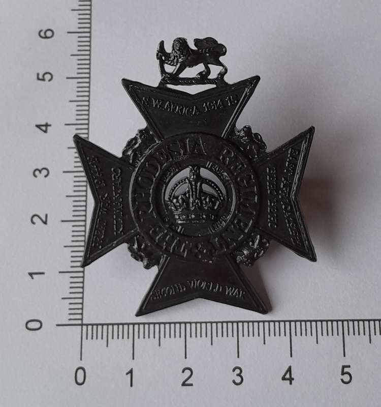 Rhodesian Regiment Cap Badge.  Lugs Intact.