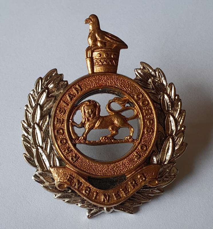 Rhodesian Corps of Engineers Cap Badge.  Lugs Intact.