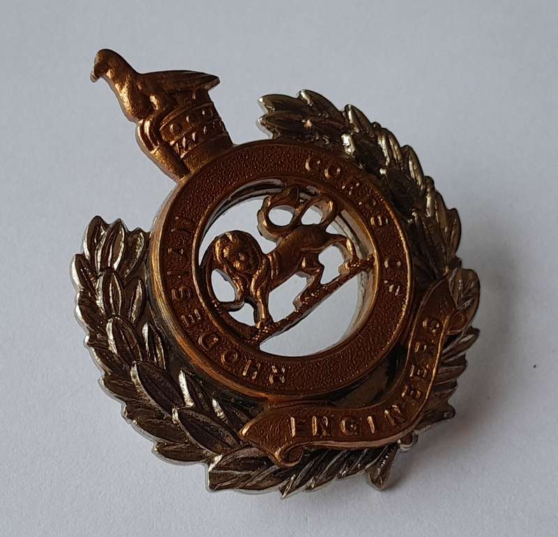 Rhodesian Corps of Engineers Cap Badge.  Lugs Intact.