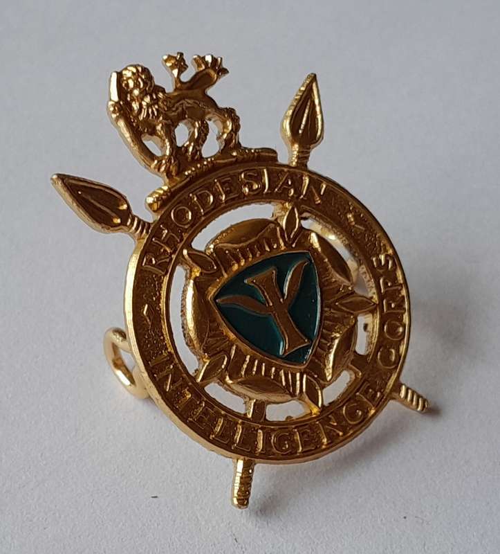 Rhodesian Intelligence Corps Badge.  Lugs Intact.