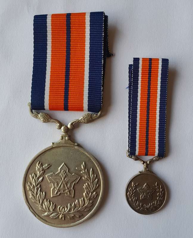 SADF General Service Medals.  Full-Size (121397) and Miniature.