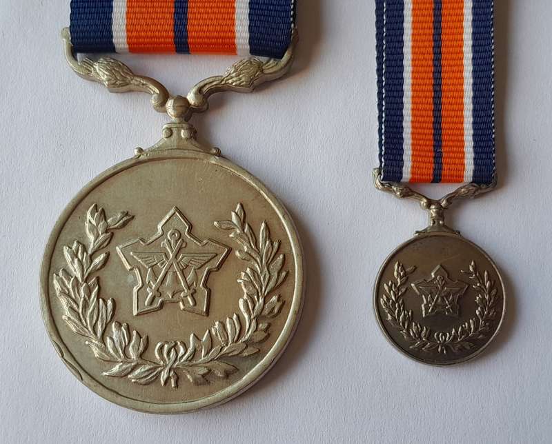 SADF General Service Medals.  Full-Size (121397) and Miniature.