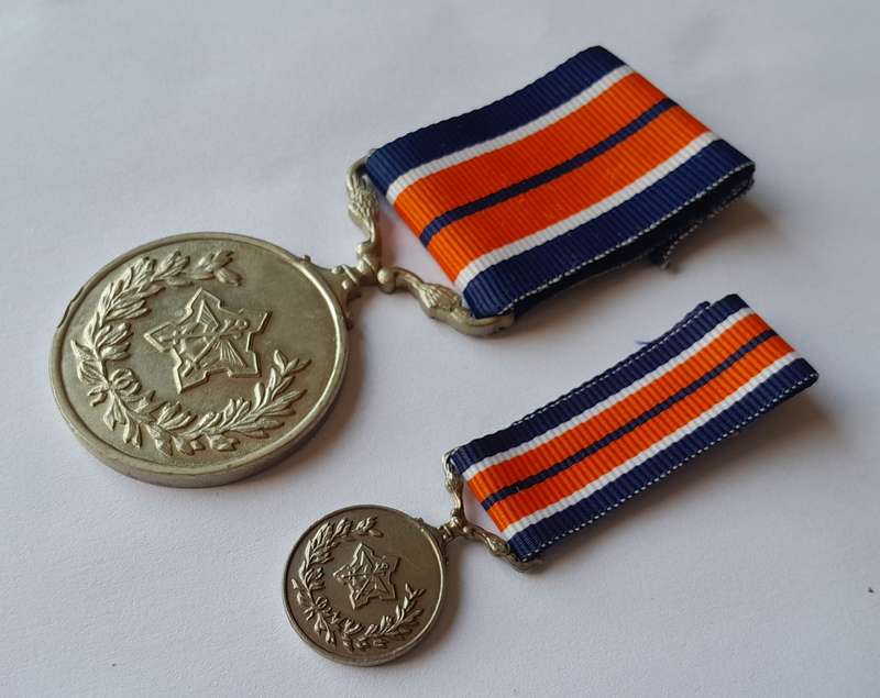 SADF General Service Medals.  Full-Size (121397) and Miniature.