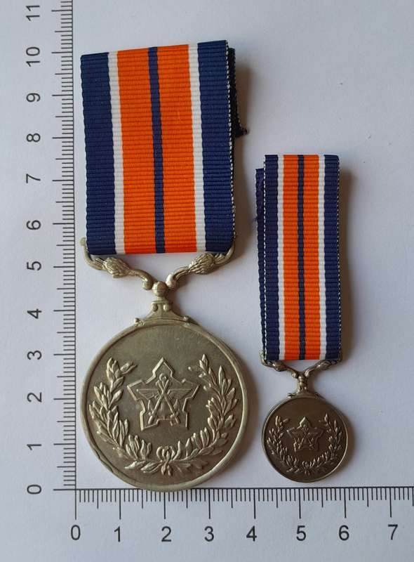 SADF General Service Medals.  Full-Size (121397) and Miniature.