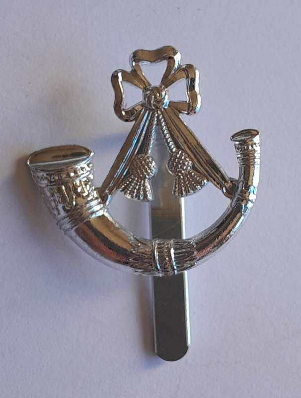 British Army Light Infantry Anodised Cap Badge.  JR Gaunt.