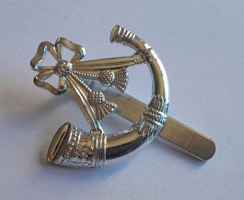 British Army Light Infantry Anodised Cap Badge.  JR Gaunt.