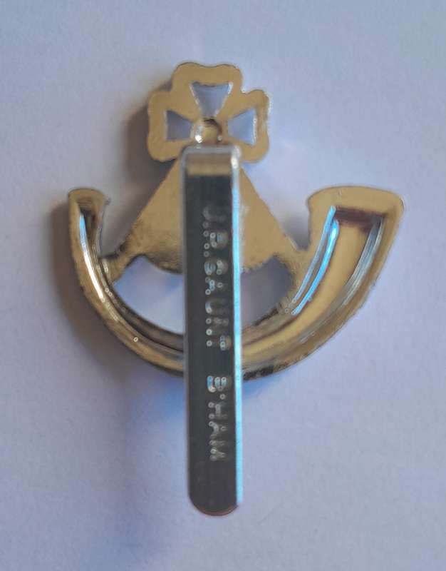 British Army Light Infantry Anodised Cap Badge.  JR Gaunt.