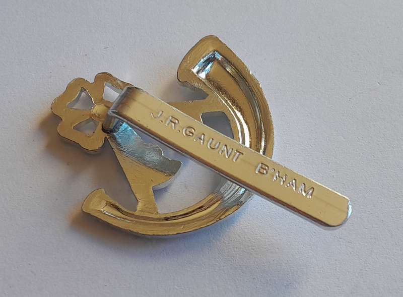 British Army Light Infantry Anodised Cap Badge.  JR Gaunt.