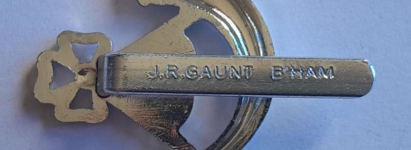 British Army Light Infantry Anodised Cap Badge.  JR Gaunt.