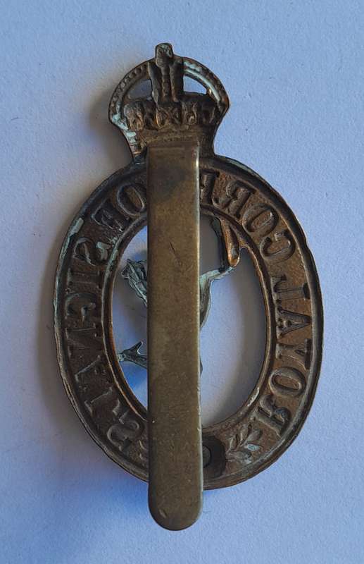 WW2 British Army Royal Corps of Signals Cap Badge.  Slider Intact.