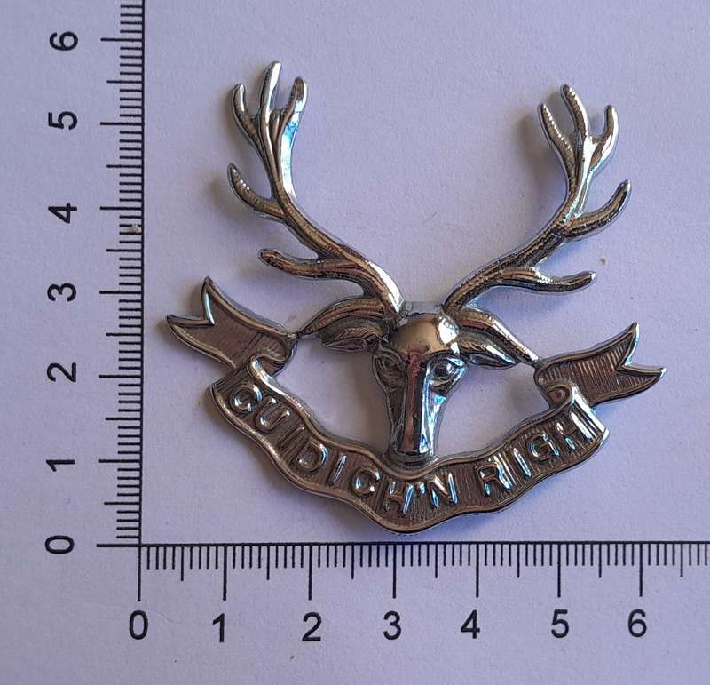 British Army Seaforth Highlanders Cap Badge.  No Lugs.