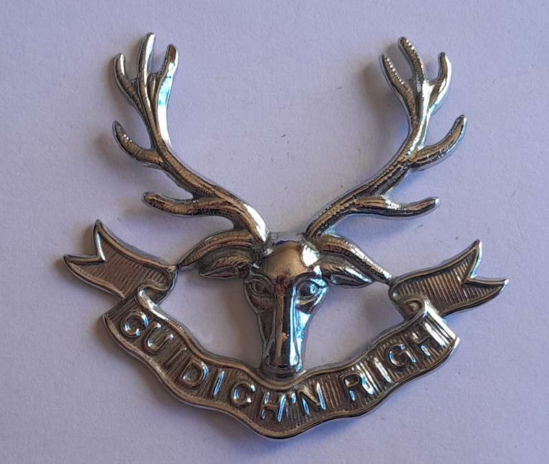 British Army Seaforth Highlanders Cap Badge.  No Lugs.
