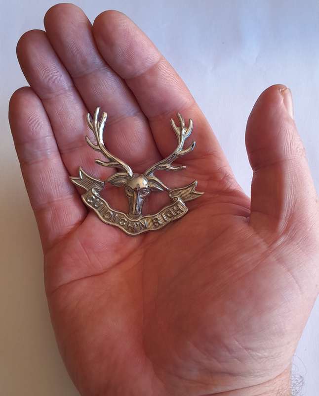 British Army Seaforth Highlanders Cap Badge.  No Lugs.