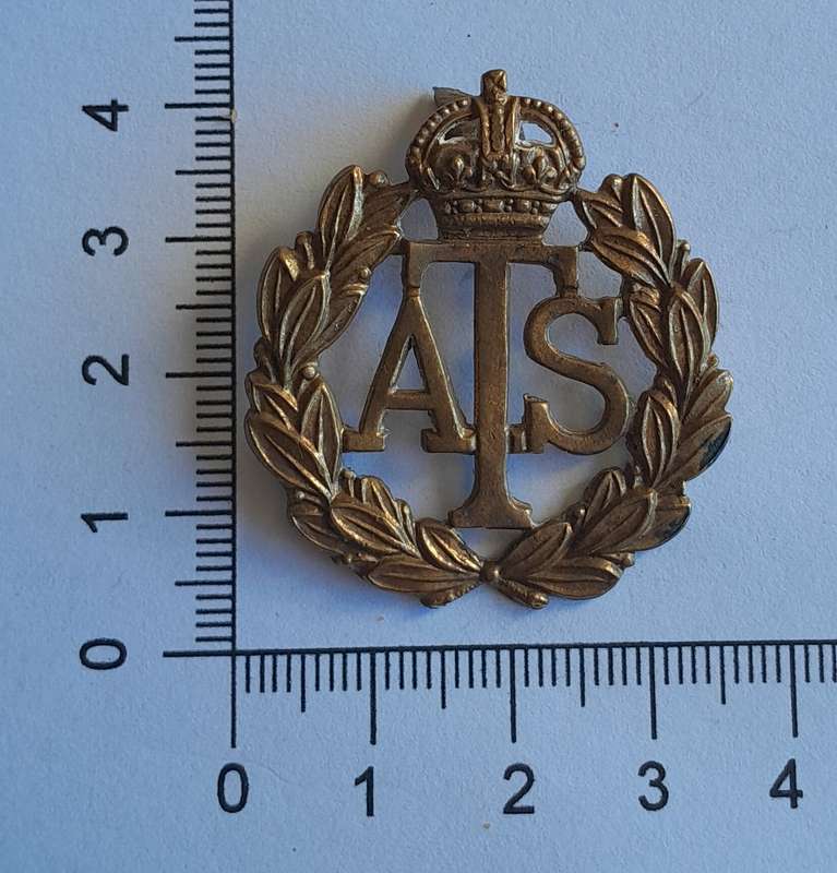 WW2 British Army Auxiliary Territorial Service Corps Cap Badge.  No Slider.