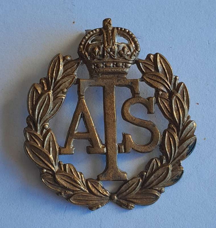 WW2 British Army Auxiliary Territorial Service Corps Cap Badge.  No Slider.