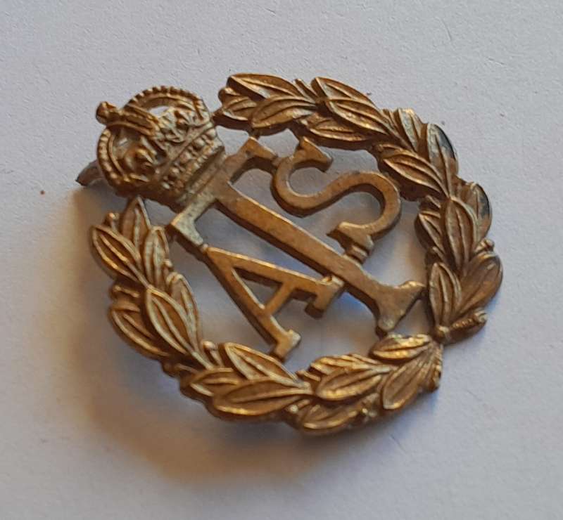 WW2 British Army Auxiliary Territorial Service Corps Cap Badge.  No Slider.