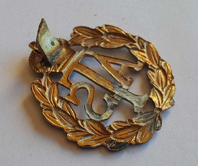 WW2 British Army Auxiliary Territorial Service Corps Cap Badge.  No Slider.