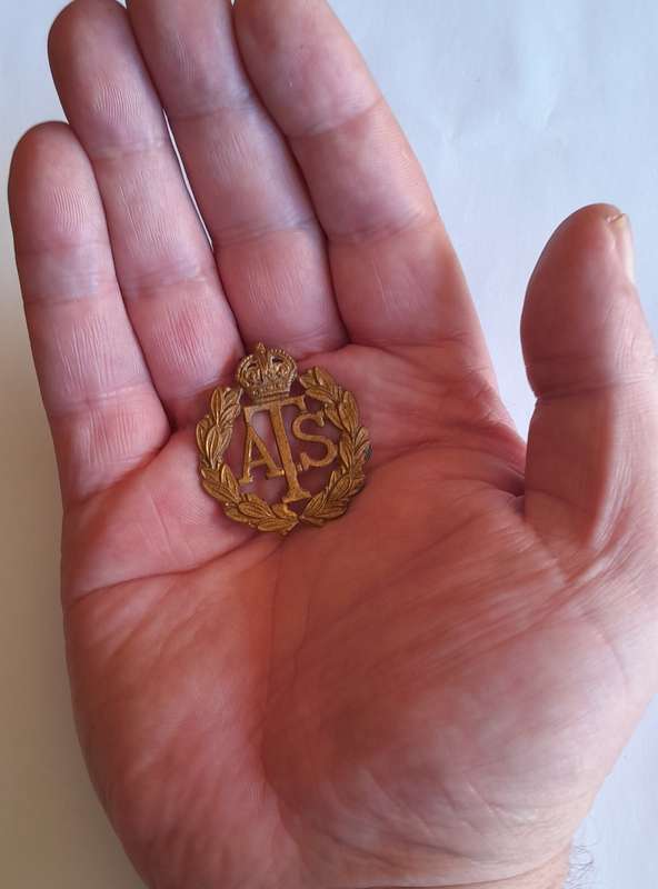 WW2 British Army Auxiliary Territorial Service Corps Cap Badge.  No Slider.