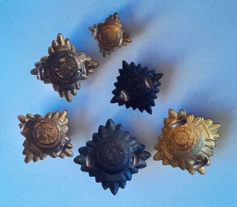 Collection Early British Army Rank Pips.  All Lugs Intact.