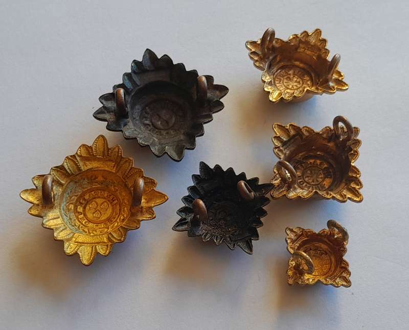 Collection Early British Army Rank Pips.  All Lugs Intact.