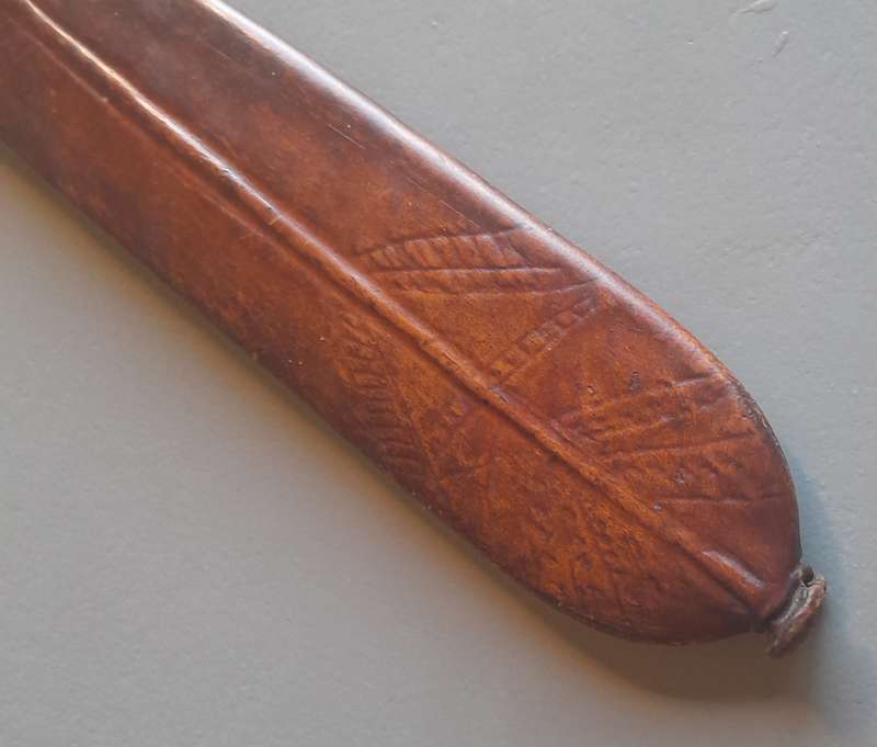 Antique Maasai Seme (Lion's Sword) in Leather Sheath With Shoulder Strap.