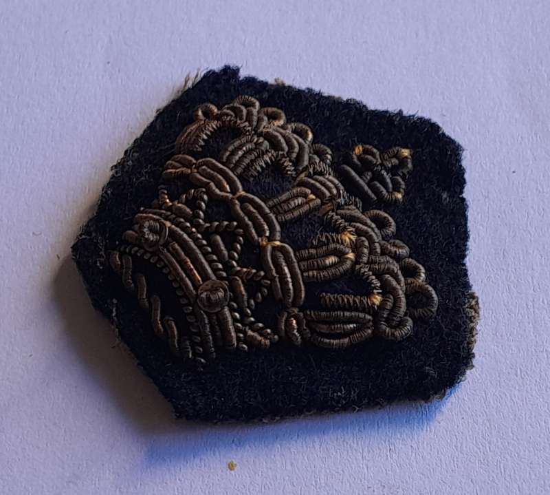 WW2 British Or Commonwealth Military Bullion Rank Badge.