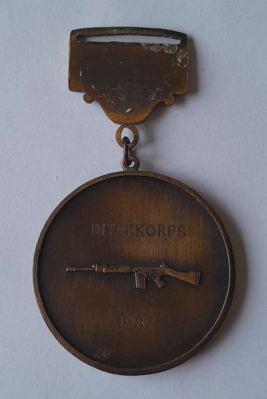 1987 SADF Marksman "Interkorps" Shooting Medal.  Kimberley W.S.K/D.C.S.