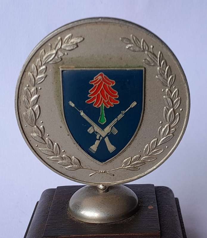 1988 SA Service Shooting Medal Trophy.  "Commando Brandewyn"