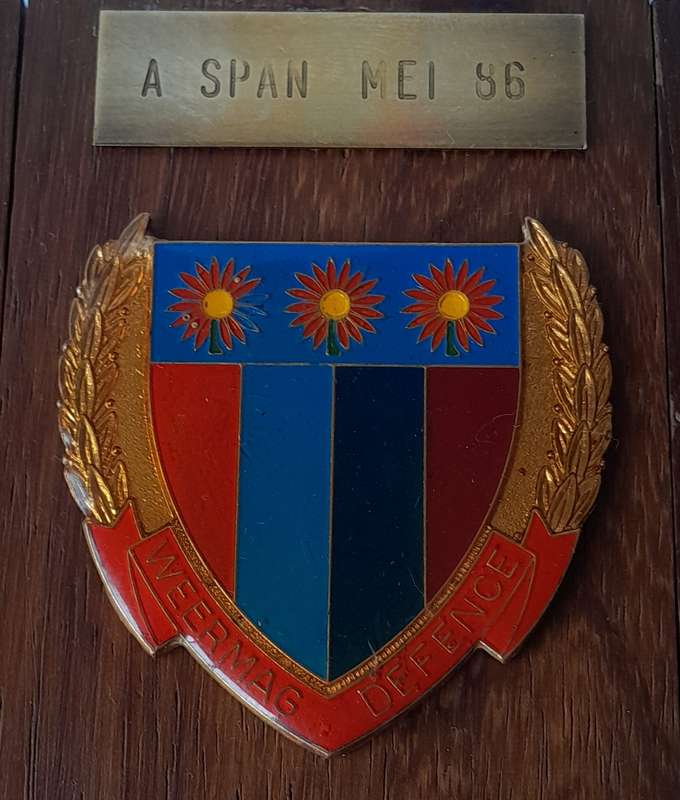 1986 SADF Northern Transvaal "Weermag Diens Skietklub" Medal. Cased.