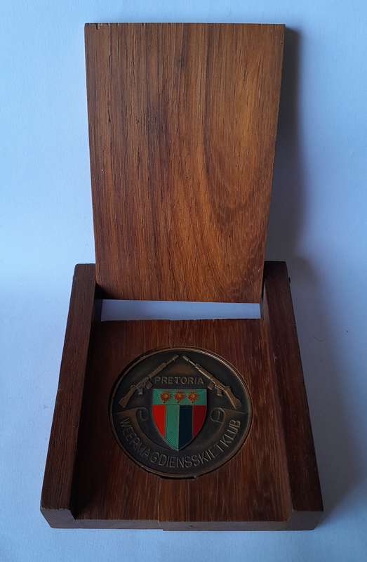1986 SADF Northern Transvaal "Weermag Diens Skietklub" Medal. Cased.