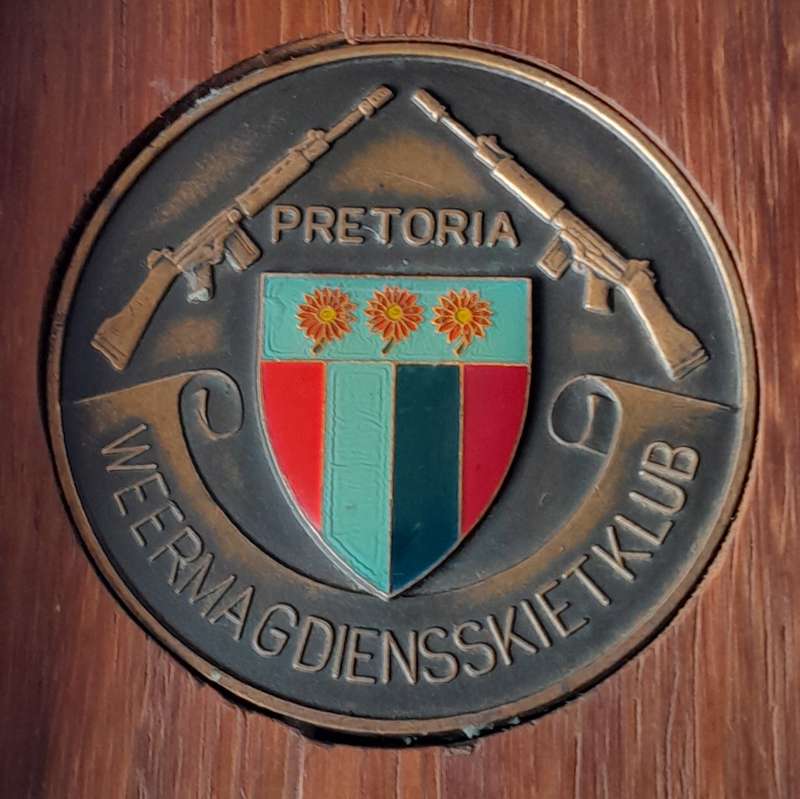 1986 SADF Northern Transvaal "Weermag Diens Skietklub" Medal. Cased.