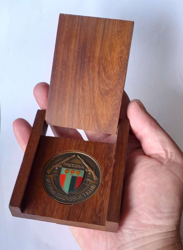 1986 SADF Northern Transvaal "Weermag Diens Skietklub" Medal. Cased.