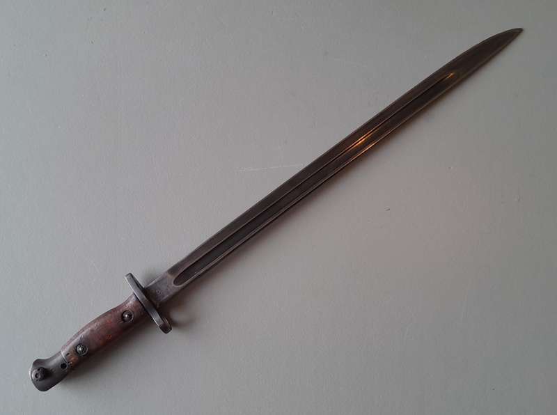 S.A. Police Issue WW1 1907 Pattern Sanderson Sword Bayonet With Scabbard.