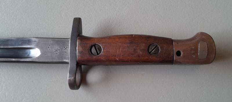 S.A. Police Issue WW1 1907 Pattern Sanderson Sword Bayonet With Scabbard.