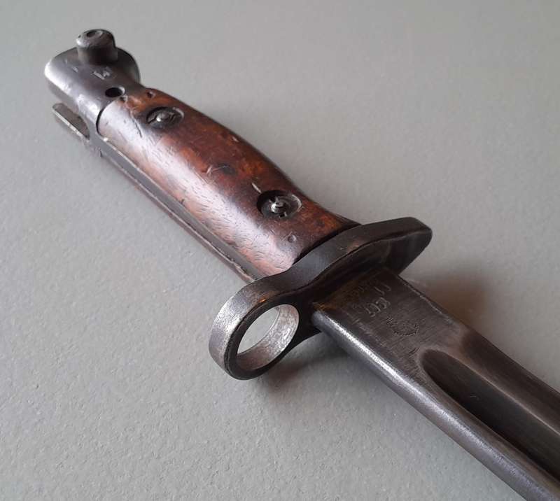 S.A. Police Issue WW1 1907 Pattern Sanderson Sword Bayonet With Scabbard.