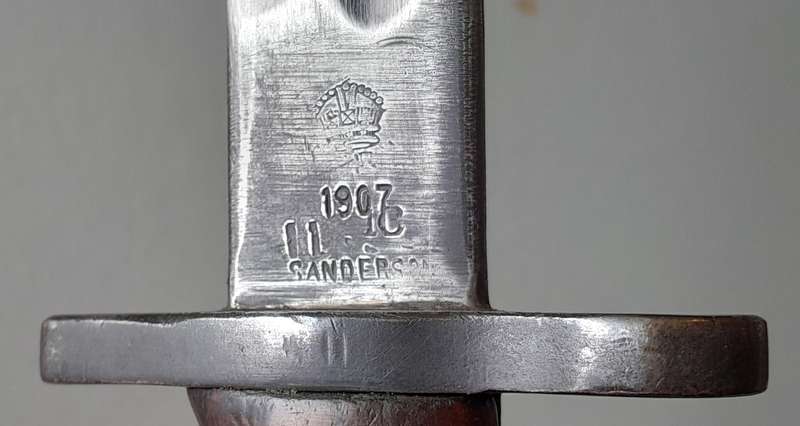 S.A. Police Issue WW1 1907 Pattern Sanderson Sword Bayonet With Scabbard.