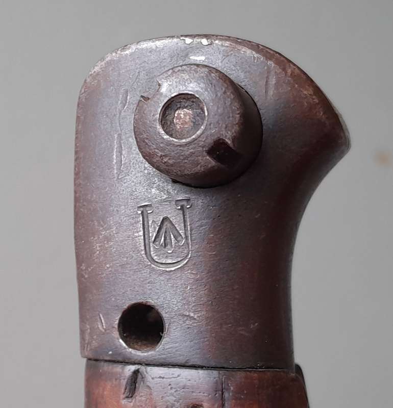 S.A. Police Issue WW1 1907 Pattern Sanderson Sword Bayonet With Scabbard.