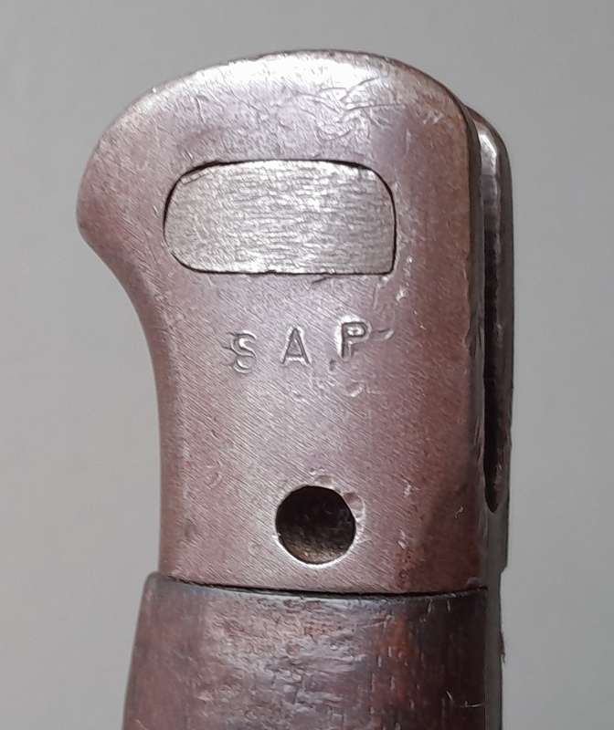 S.A. Police Issue WW1 1907 Pattern Sanderson Sword Bayonet With Scabbard.