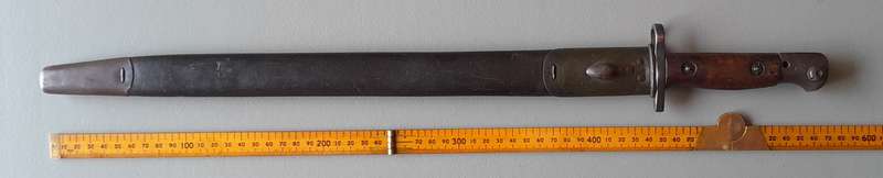 S.A. Police Issue WW1 1907 Pattern Sanderson Sword Bayonet With Scabbard.