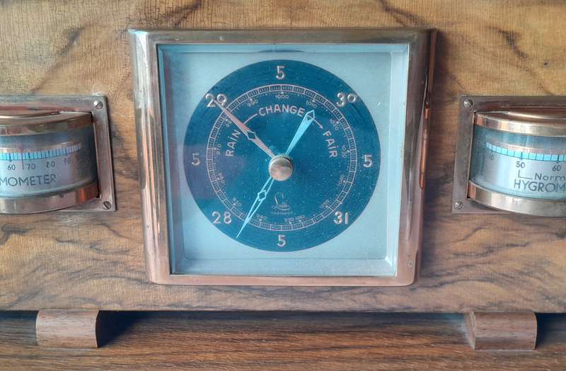 "Reserved". Rare Art Deco German "Lufft" Weather Station.  Superb Design. 33 x 15cm.