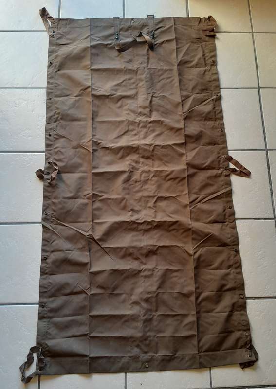 1978 SADF Border War Ground Sheet.  Foldable With Carry Handles.  MARBURG MNFRS.  1.8m x 90cm.