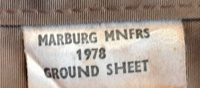 1978 SADF Border War Ground Sheet.  Foldable With Carry Handles.  MARBURG MNFRS.  1.8m x 90cm.