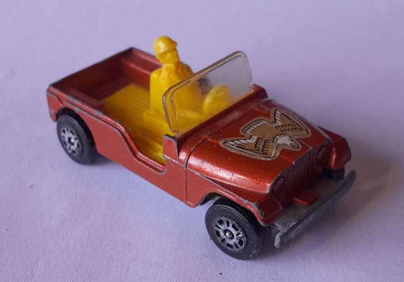 1980's Corgi Die Cast CJ-6 Jeep.  With Driver.